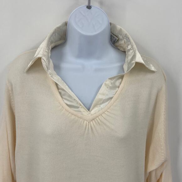 White Stag Collar Pullover Sweater - Picture 2 of 6